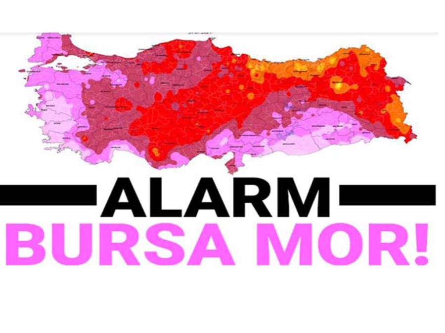 Aşırı sıcak hava alarmı! Bursa mor renk ile gösterildi