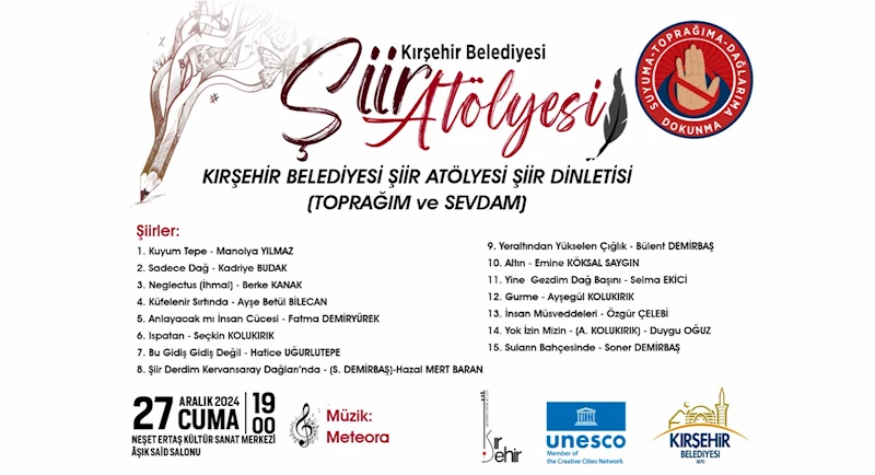 KIRŞEHİR BELEDİYESİ ŞİİR ATÖLYESİ