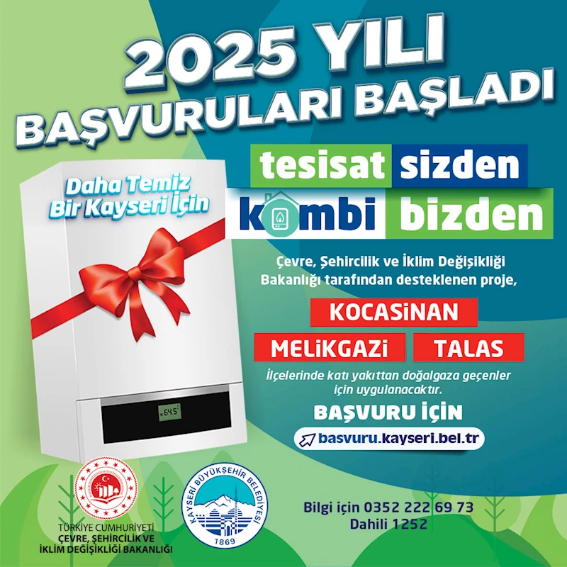 Büyükşehir’in ‘Tesisat Sizden, Kombi Bizden’ Projesi 2025 Yılı Başvuruları Başladı