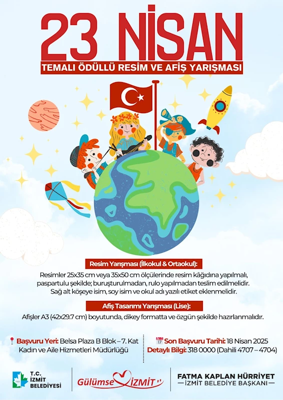 İZMİT BELEDİYESİNDEN 23 NİSAN’A ÖZEL ÖDÜLLÜ YARIŞMALAR!