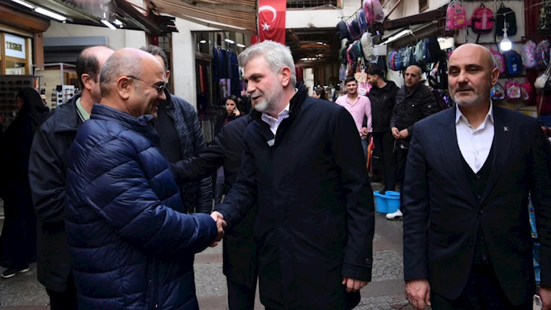 Başkan Görgel, Kapalı Çarşı’da Esnaf ve Vatandaşlarla Bir Araya Geldi