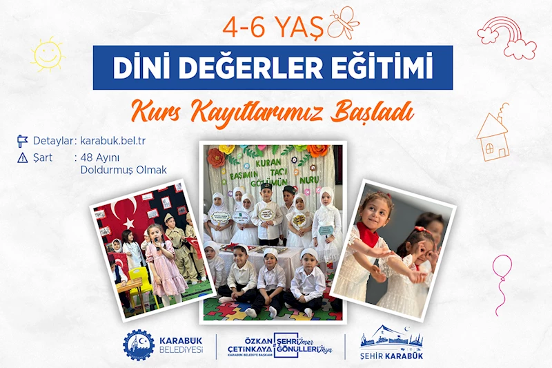 4-6 Yaş Dini Değerler Eğitimi Kursu Kayıtlarımız Başladı