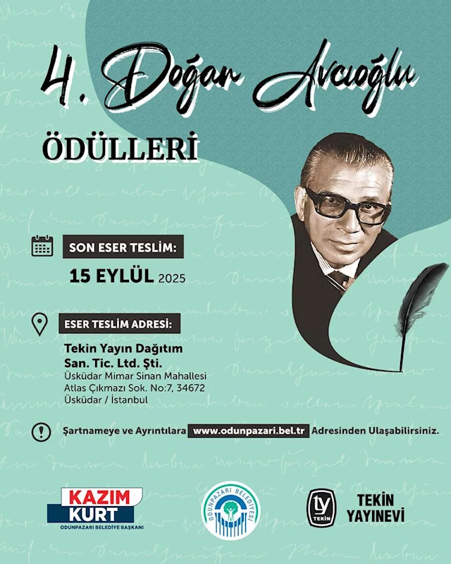 ODUNPAZARI BELEDİYESİ DOĞAN AVCIOĞLU ÖDÜLLERİ’NİN DÖRDÜNCÜSÜNÜ DÜZENLİYOR