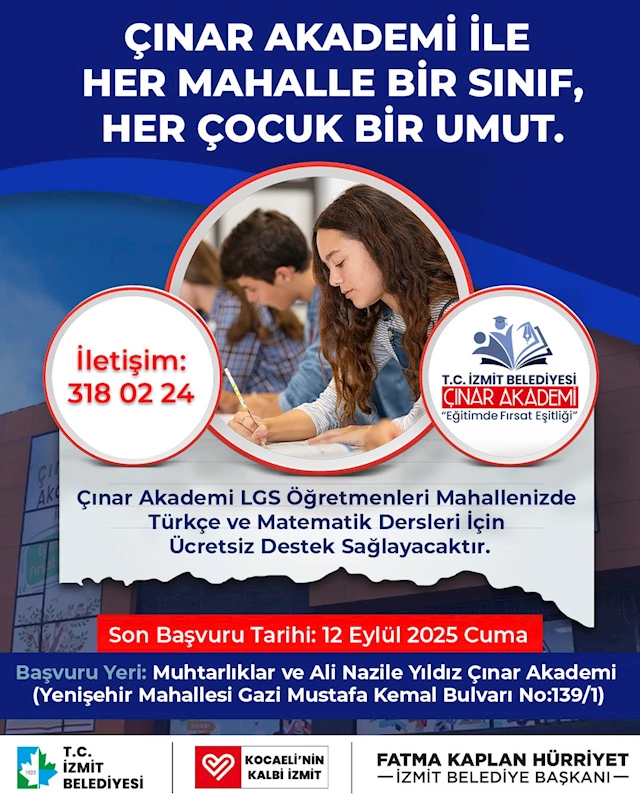 ÇINAR AKADEMİ’DEN MAHALLELERE EĞİTİM SEFERBERLİĞİ