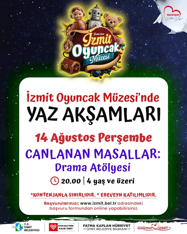 İZMİT OYUNCAK MÜZESİ’NDE “MÜZEDE YAZ AKŞAMLARI ATÖLYELERİ” BAŞLIYOR