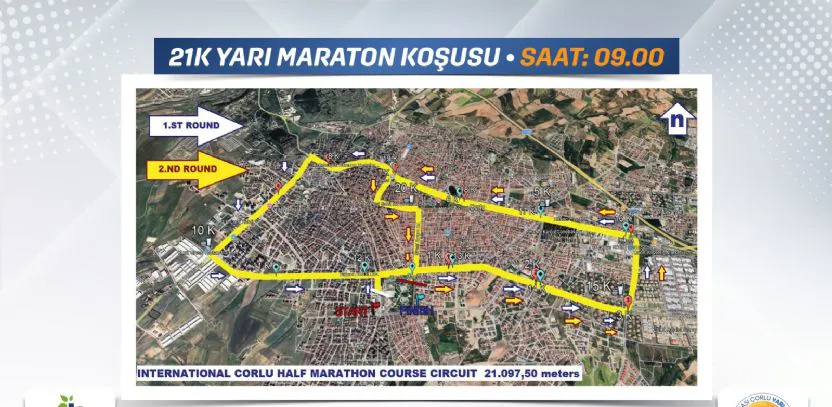 Uluslararası Çorlu Yarı Maratonu İçin Trafik Düzenlemesi