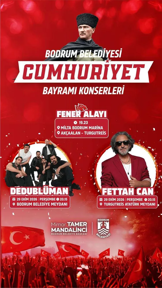 Bodrum'da 29 Ekim Cumhuriyet Bayramı Coşkusu