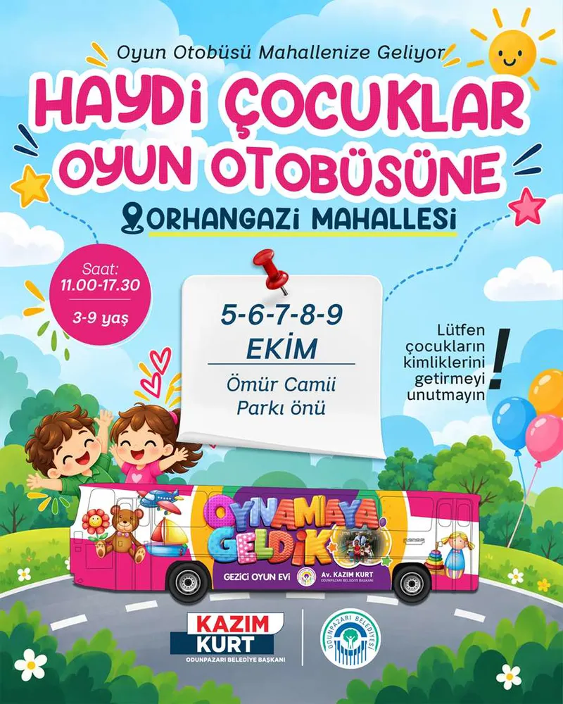 Odunpazarı Belediyesi Oyun Otobüsü Mahallelerde Çocuklarla Buluşuyor