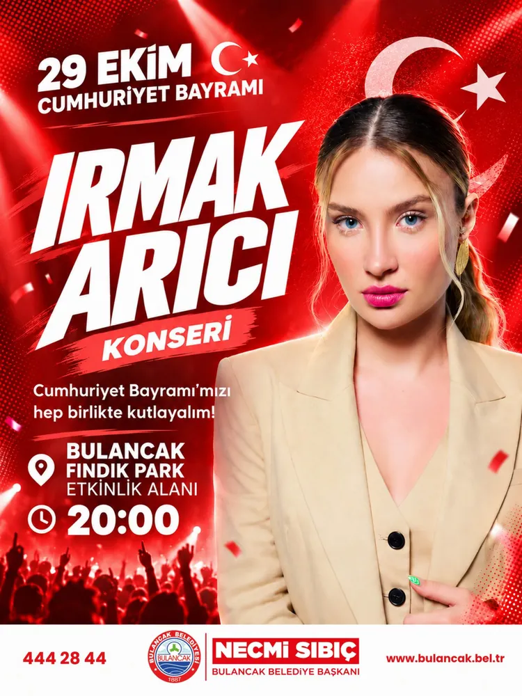 Bulancak'ta Cumhuriyet Bayramı Coşkusu Irmak Arıcı Konseriyle Taçlanıyor