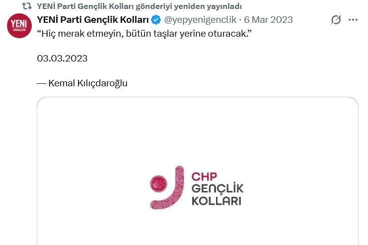 CHP Gençlik Kolları, YENİ Parti'nin ele geçirdiği X hesabını geri aldı!