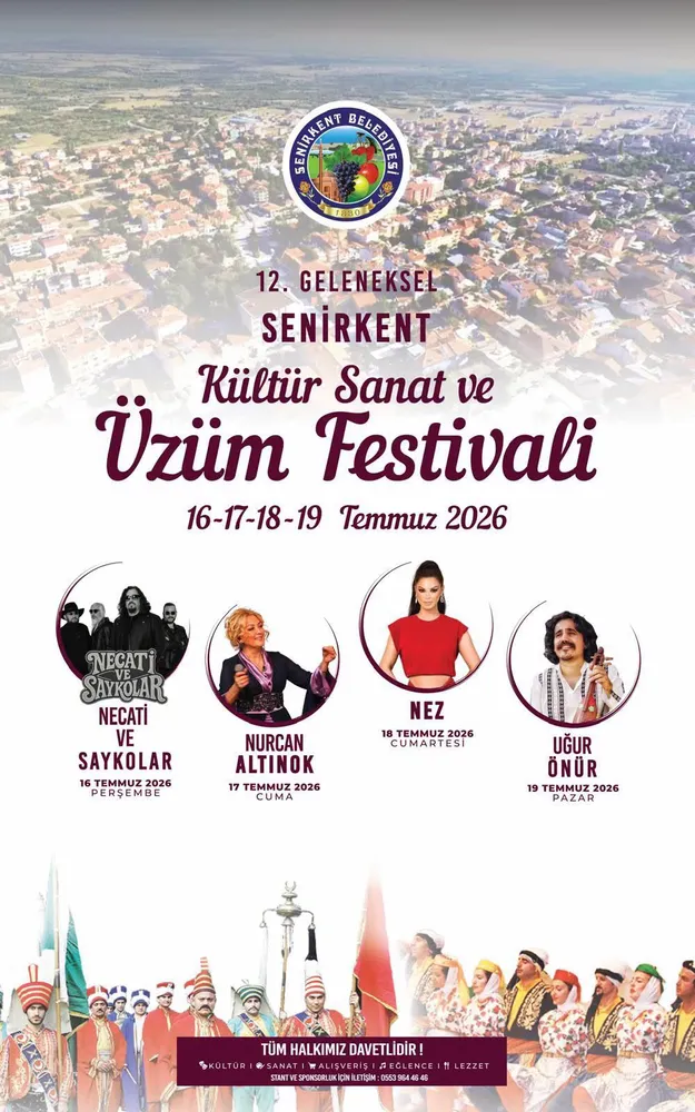 12. Geleneksel Senirkent Kültür, Sanat ve Üzüm Festivali Başlıyor